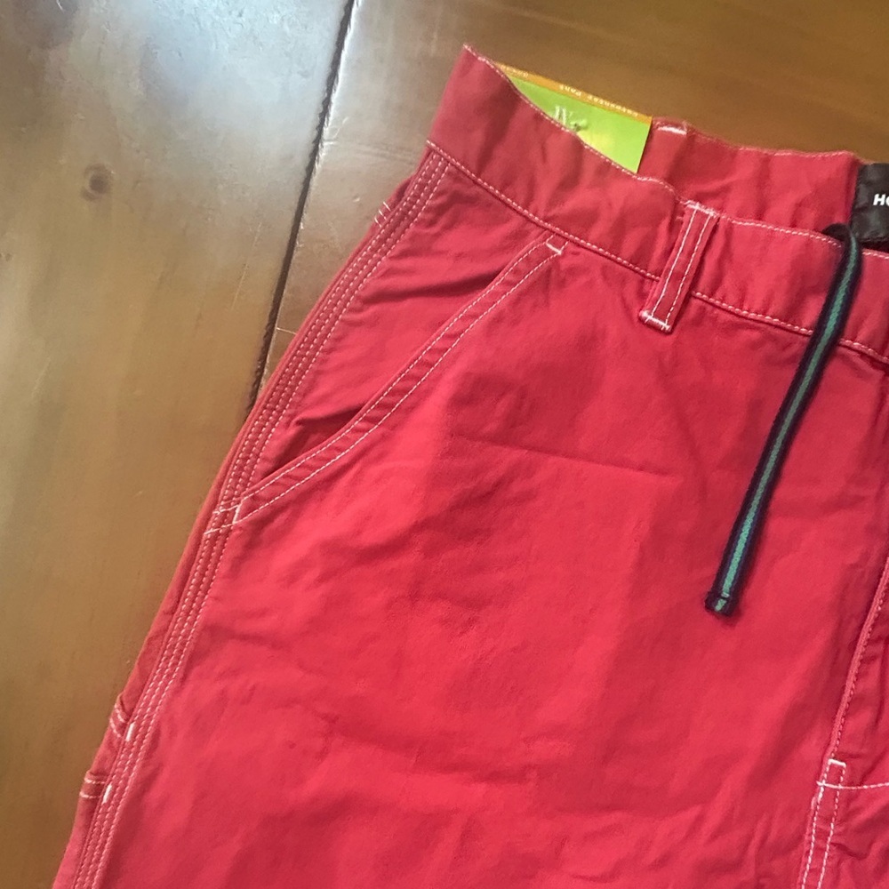 Houston white pink/Red Cargo Pants with Drawstring Waist - Picture 5 of 13